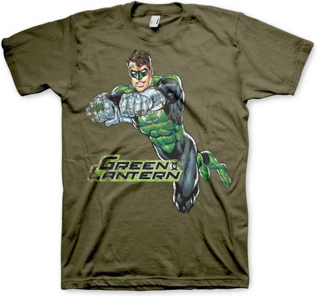 DC Comics Green Lantern Heren Tshirt -S- Distressed Groen