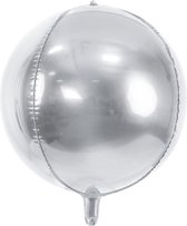 PARTYDECO - Zilverkleurige metallic ronde ballon - Decoratie > Ballonnen