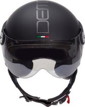 DEMM Fashion Scooterhelm Motorhelm Mat Zwart - L / 59 cm