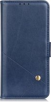 Samsung Galaxy A72 Hoesje Wallet Book Case Kunst Leer Blauw