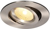 HOFTRONIC Salerno - LED Inbouwspot badkamer RVS - Dimbaar en kantelbaar - Spotjes verlichting - Badkamerverlichting - IP44 waterdicht - Rond - Ø 79 mm - 2700K Extra warm wit (sfeervol) - 650 