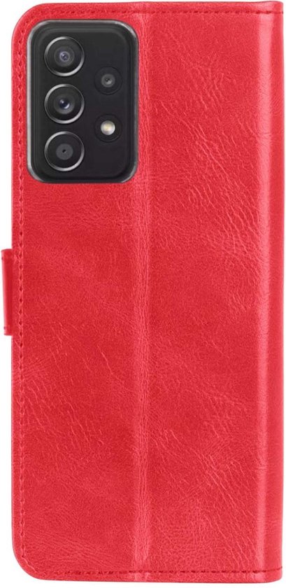 Samsung A72 Case Book Case Avec Protecteur D'écran - Samsung Galaxy A72 Case Wallet Cover - Samsung A72 Case With Screen Protector - Rouge