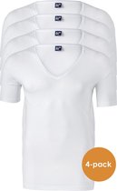 ALAN RED T-shirts sans col (lot de 4) - col V profond - blanc - Taille: XL