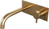 Brauer Gold Edition inbouw wastafelkraan met achterplaat - hendel 5 - geborsteld goud PVD