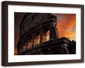 Foto in frame , Colosseum in de schemer ,120x80cm , Multikleur , wanddecoratie
