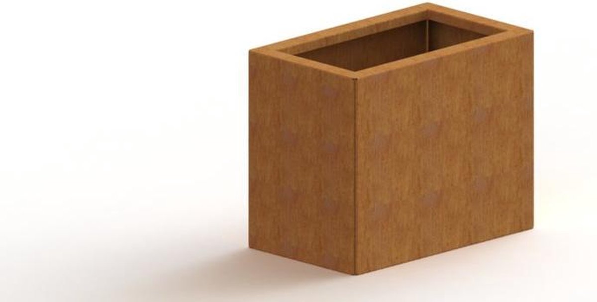 Cortenstaal plantenbak - Rechthoek - 50x30x30cm - Roestkleur - Met bodem - MySteel