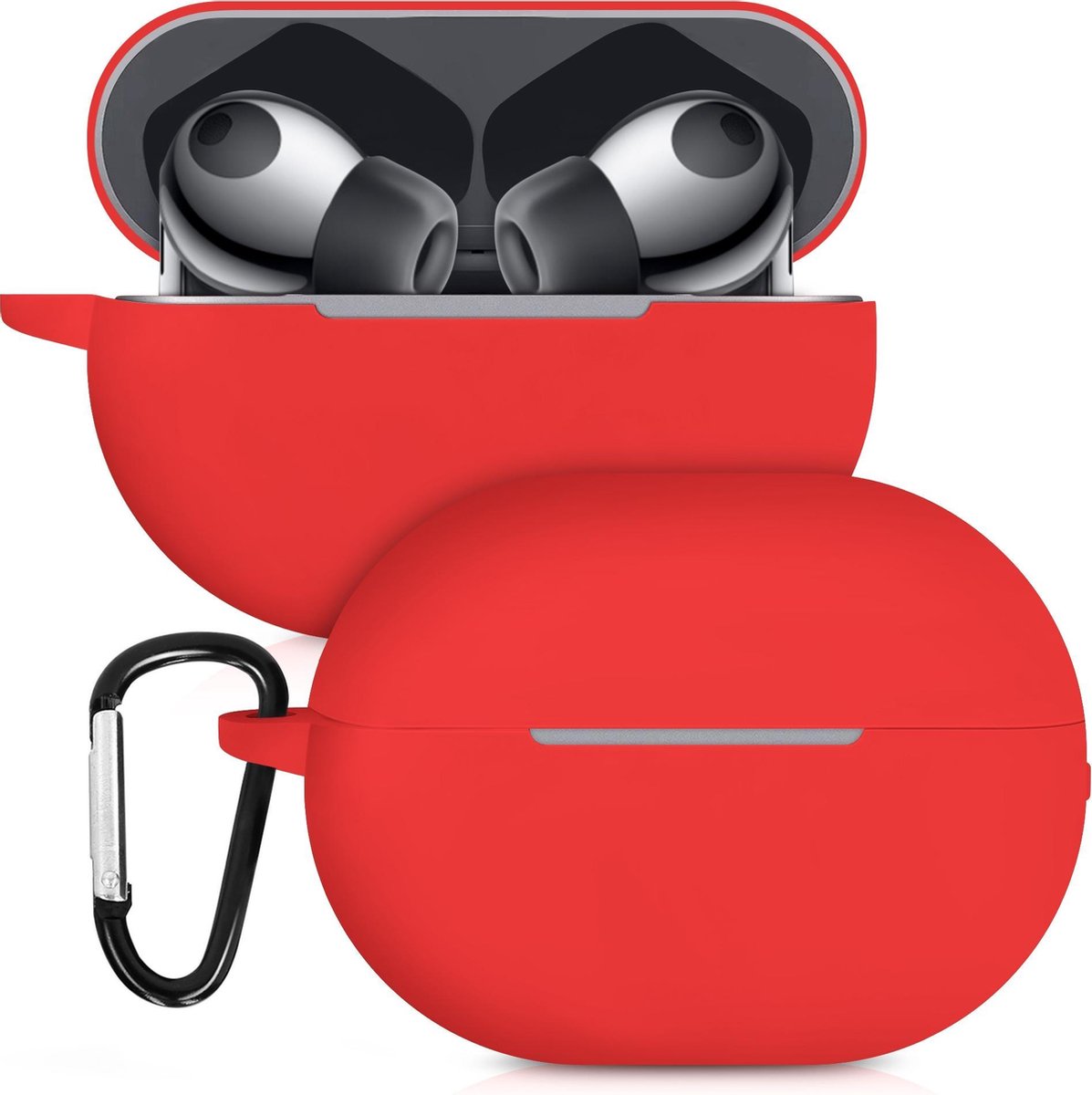 kwmobile hoes geschikt voor Huawei FreeBuds Pro - Siliconen cover voor oordopjes in rood
