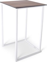 Statafel vierkant stapelbaar | 70x70cm | Times Square | Blad: Warm Oak | M-lit Compact outdoor | Frame: Wit | Blad: Warm Oak | M-lit Compact outdoor | Frame: Wit