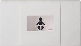 Foundations Ultra 200-EH baby verschoontafel van kunststof in wit – opklapbaar met wandmontage - Inclusief ingebouwde dispenser en dubbele tassenhaken