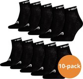 HEAD Quarter Sokken - 10 paar enkelsokken - Unisex - Zwart - Maat 35/38