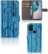 Magnet Case OnePlus Nord N10 Telefoonhoesje Wood Blue