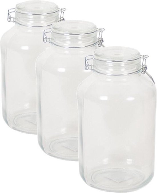 Set de 3 bocaux de conservation en verre / bocaux weck avec couvercle à