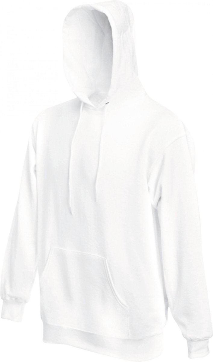 Grote maten Fruit of the Loom capuchon sweater wit voor volwassenen - Classic Hooded Sweat - Hoodie - Heren kleding 4XL (EU 60)