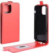 GadgetBay Flip case kunstleer hoesje voor iPhone 12 mini - rood