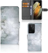 Flip case Geschikt voor Samsung Galaxy S21 Ultra Smartphone Hoesje Painting Grey