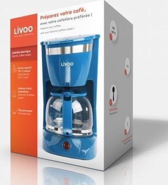 Livoo Elektrisch Italiaans Koffiezetapparaat DOD117A 300ml, 6 Kopjes 480 W Aluminium Warmhoudfunctie 749255271