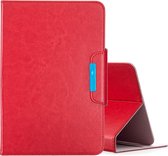 Voor 7 inch universele effen kleur horizontale flip lederen tas met kaartsleuven & houder & portemonnee (rood)