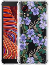 Hoesje Geschikt voor Samsung Galaxy Xcover 5 - Purple Flowers