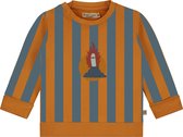 Skateboard geborduurd lange mouwen sweater met all-over verticale gestreepte print