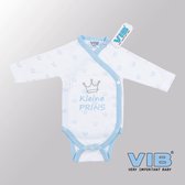 VIB® - Rompertje Luxe Katoen - Kleine Prins Kroontjes (Wit-Blauw) - Babykleertjes - Baby cadeau