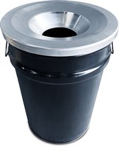 BinBin Silver Flame 60 liter prullenbak-afvalbak-vuilnisbak met vlamwerend deksel en handvaten