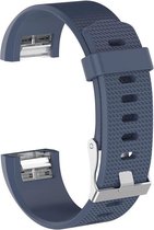 *** Horlogebandje Maat S - Geschikt voor Fitbit Charge 2 - Gespsluiting - Siliconen Navy - van Heble® ***