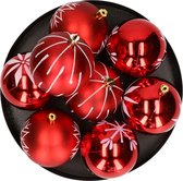 Feeric lights and christmas kerstballen - 16x - 8 cm -kunststof - rood