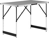 Rootz Campingtafel - Opklapbaar Bureau - Draagbaar Werkstation - Buitenstandaard - Tuinoppervlak - Picknickbalie - Evenementplatform - Grijs - 100x73-94x60cm