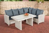 CLP Minari - Lounge Dining Set - 5mm Poly-rotan parelwit ijzerachtig grijs