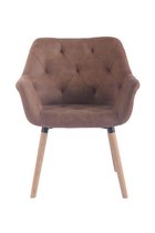 Clp Cassidy Bezoekersstoel - Vintage kunstleer - taupe - Kleur onderstel : natura (eiken)