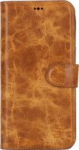 Étui en cuir véritable iPhone 14 Pro Max Solidenz Moda Book - Marron clair