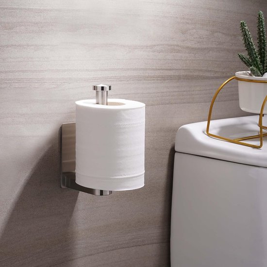Toiletrolhouder zonder boren, wc-rolhouder, roestvrij staal Toiletrolhouder zonder boren, wc-rolhouder, roestvrij staal