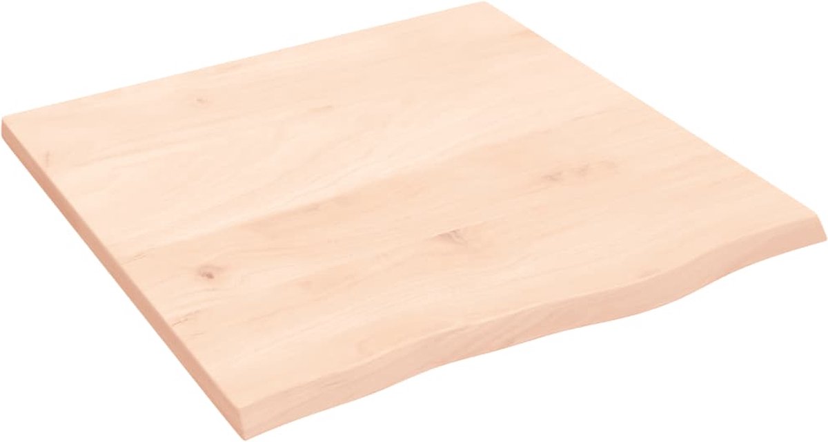 vidaXL Tafelblad - 60x60x2 - cm - onbehandeld - massief - eikenhout Naturel