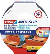 Anti-slip tape - antislip plakband voor binnen en buiten - voor trappen, ladders en gladde vloeren - zwart - 5 m x 25 mm