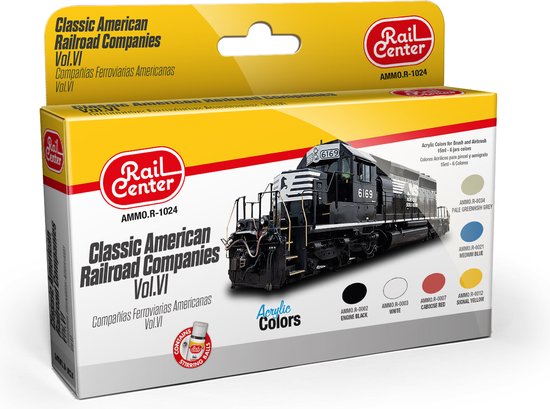 AMMO MIG Hobbyverf Acrylverf - MIG R1024 Rail Center - American Railroad Companies Vol. VI - Acryl Set Verf set - 6 x 17 ml
