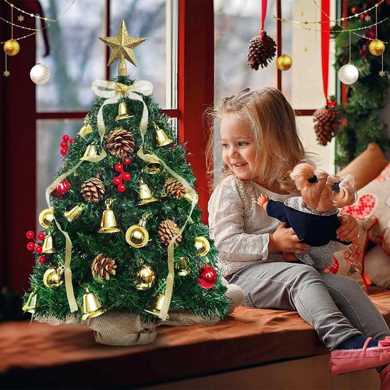 Mini-kunstkerstboom met ballen 9 x 19 cm aanbieding bij Action