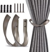 Decoratieve aluminiumlegering raamgordijnhouders 2-pack (grijs)