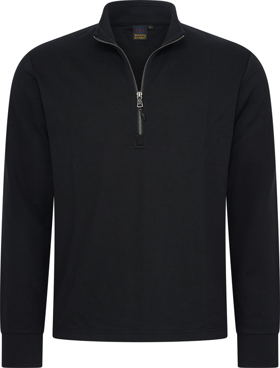 Mario Russo Pique Longsleeve Shirt - Trui Heren - Sweater Heren - Coltrui Heren - 3XL - Zwart