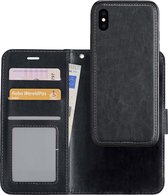 Étui iPhone Xs, Bookcase amovible 2 en 1, étui portefeuille iPhone Xs avec porte-cartes, Zwart