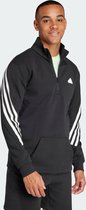 adidas Sportswear Future Icons 3-Stripes Sweatshirt met Halflange Rits - Heren - Zwart- M