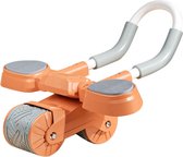 buikspiertrainer voor thuis of in de gym - ab wheel - incl. telefoonhouder - incl. timer - 2 extra brede wielen en armsteun voor extra stabilliteit