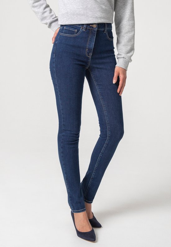 Damart - Jeans slim fit met hoge taille Perfect Fit by Damart - Dames - Blauw - 44