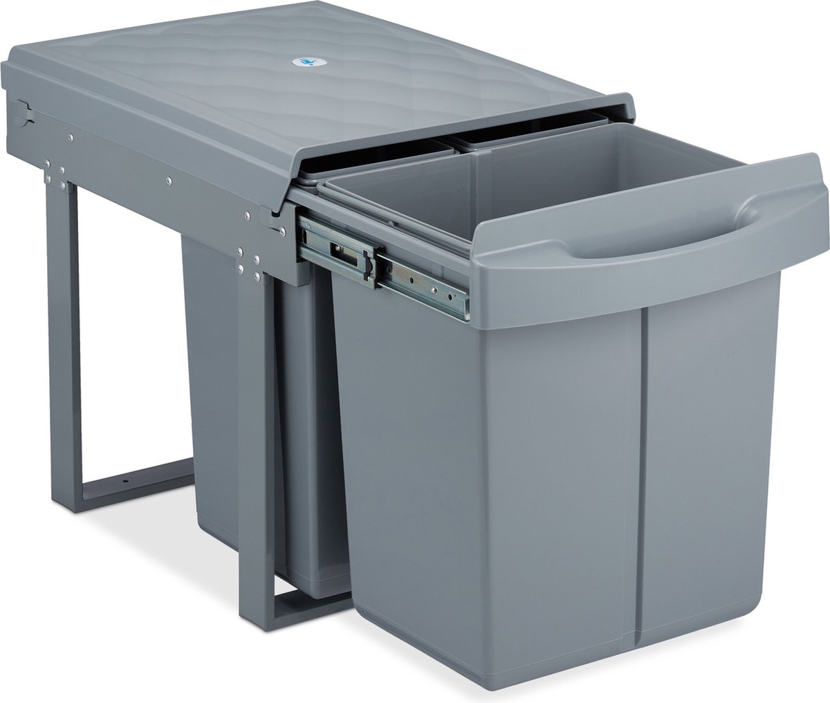 Goedkoopste inbouw prullenbak - 3 vakken - 20 l en 2 x 10 l - kunststof - 41,3 x 34 x 51,8 cm