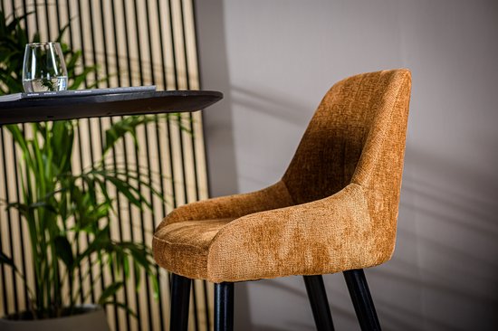 LABEL51 Barkruk Juul - Geel Velvet - Zithoogte 52-80cm