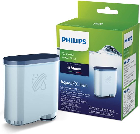 Productinformatie - Philips CA6903/10 - Philips Saeco Aqua Clean kalk- en waterfilter voor espressomachines, tot 5000 kopjes, 1 stuk (CA6903/10)