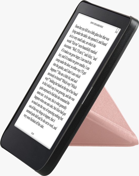 kwmobile e-reader hoesje geschikt voor Kobo Clara 2E hoes - Ereader flip case met standaard - E reader cover van kunstleer - In roségoud van Merkloos — afbeelding 5