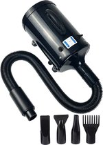 TEP T2 Professionele Waterblazer - Zwart - Hondenfohn - Vier Opzetstukken - Voor Alle Honden