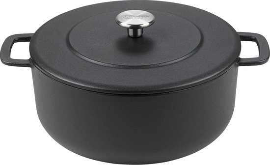 Combekk Gietijzeren Braadpan Ø24cm - 100% Gerecycled - PFAS vrij - Geschikt voor Inductie - 3,8L - Zwart