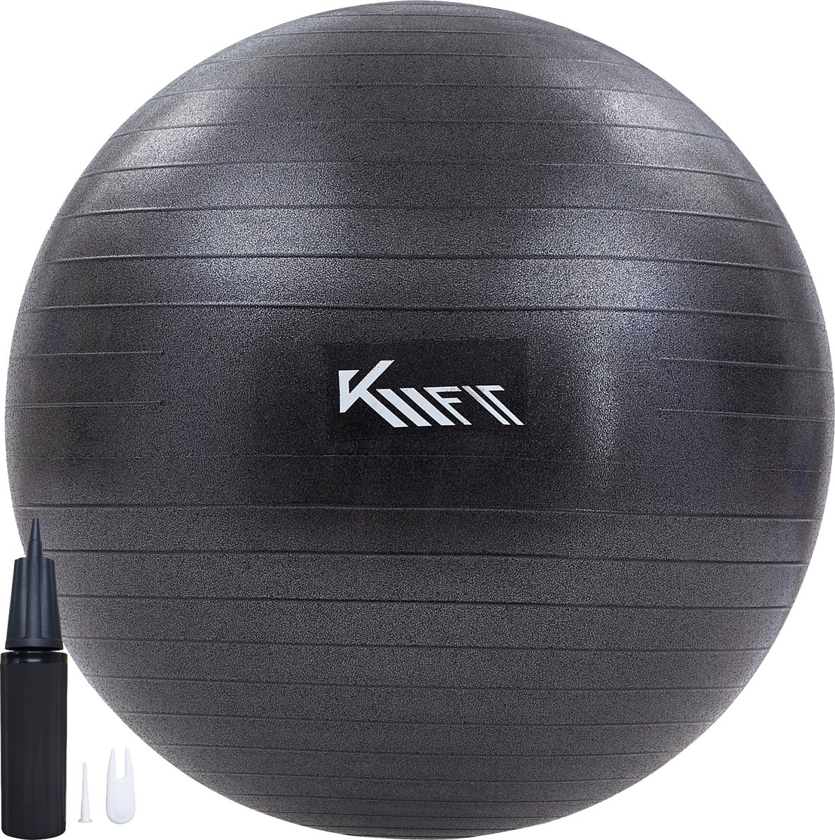 KM-Fit Yoga Bal - 55 cm - Fitness Bal inclusief pomp - Pilates bal - BPA-vrij materiaal - Zwangerschapsbal -Zwart