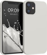 kwmobile telefoonhoesje geschikt voor Apple iPhone 12 mini - Hoesje met siliconen coating - Smartphone case in mat wit